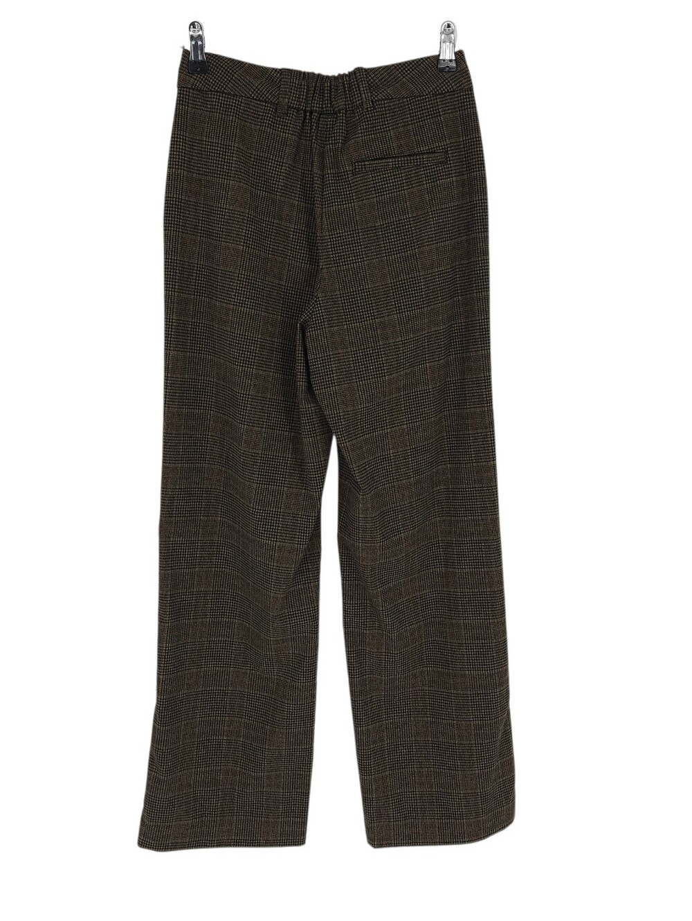 Old Navy Taylor Wide Leg Trouser Pants Brown Plaid Pleated Extra High Rise XS - Picture 4 of 8